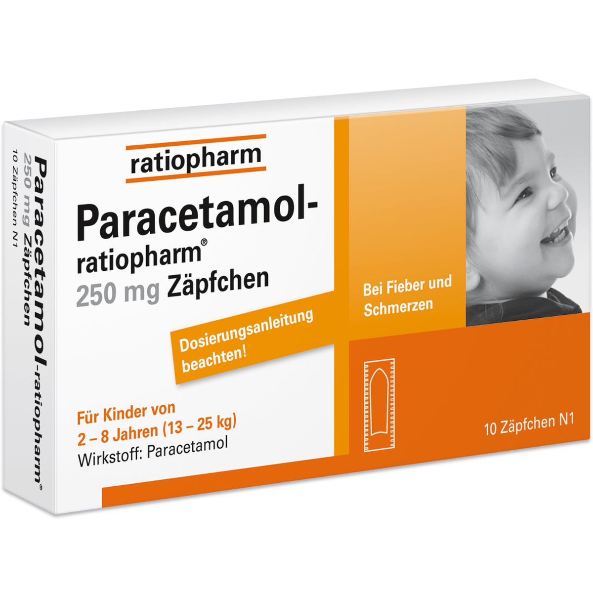 PARACETAMOL-ratiopharm 250 mg Zpfchen