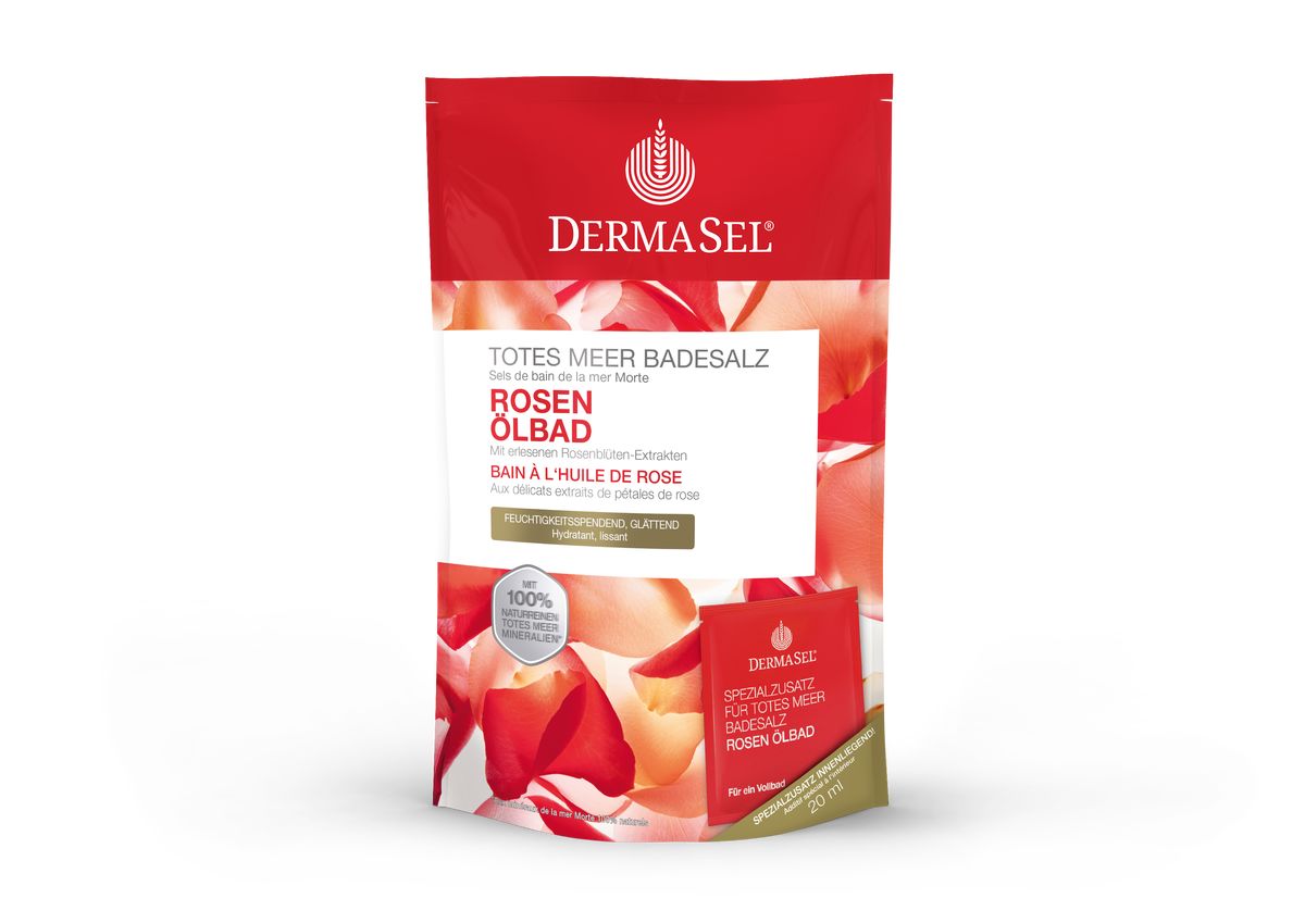 DERMASEL Totes Meer Badesalz+Rose SPA